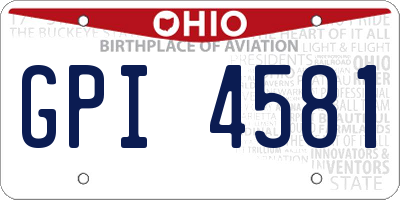 OH license plate GPI4581