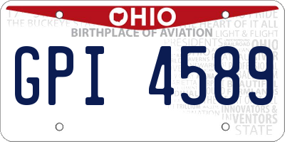 OH license plate GPI4589