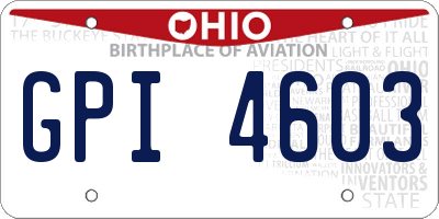 OH license plate GPI4603