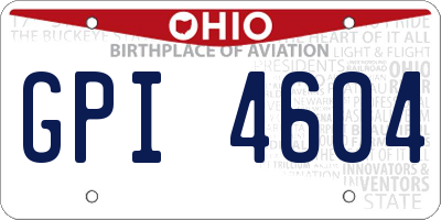 OH license plate GPI4604