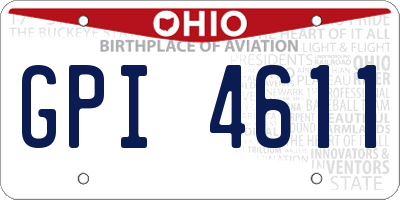 OH license plate GPI4611