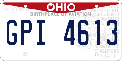 OH license plate GPI4613