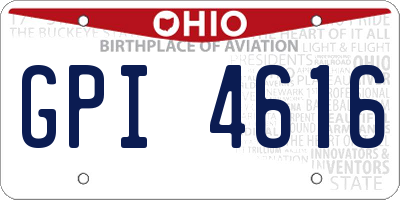 OH license plate GPI4616