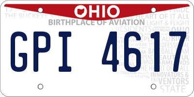 OH license plate GPI4617
