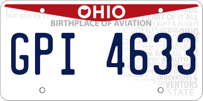 OH license plate GPI4633