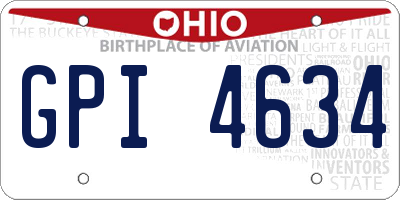 OH license plate GPI4634