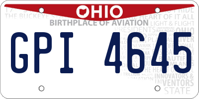 OH license plate GPI4645