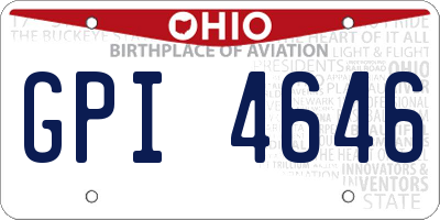 OH license plate GPI4646