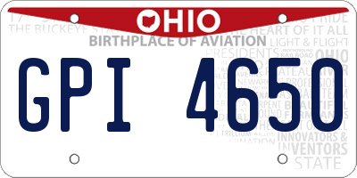 OH license plate GPI4650