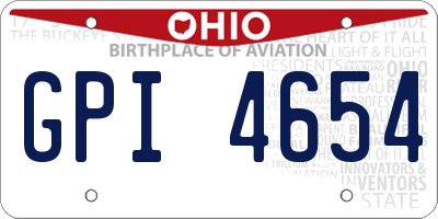 OH license plate GPI4654