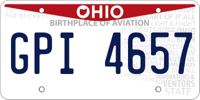 OH license plate GPI4657