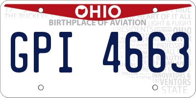 OH license plate GPI4663