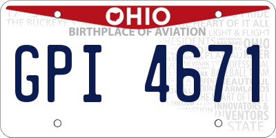 OH license plate GPI4671