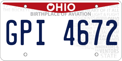 OH license plate GPI4672