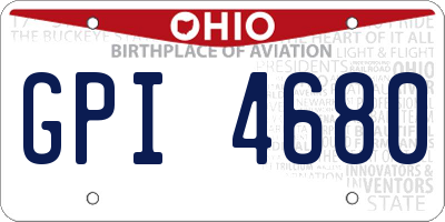 OH license plate GPI4680
