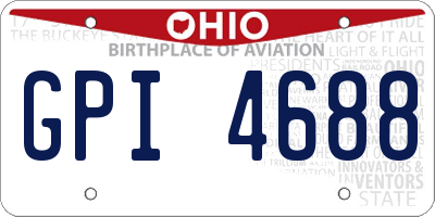 OH license plate GPI4688