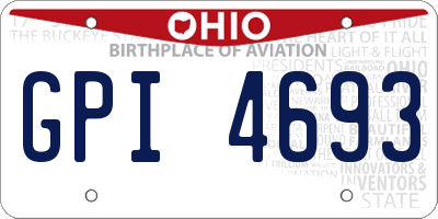 OH license plate GPI4693