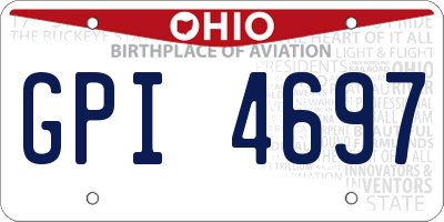 OH license plate GPI4697