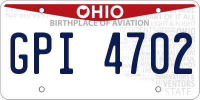 OH license plate GPI4702