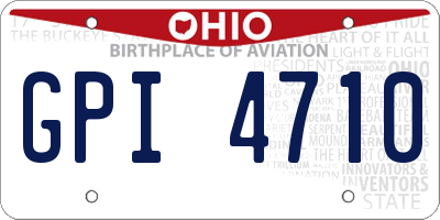OH license plate GPI4710