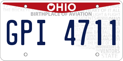OH license plate GPI4711