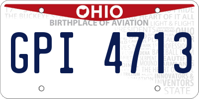 OH license plate GPI4713