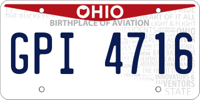 OH license plate GPI4716