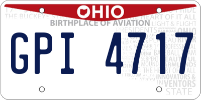 OH license plate GPI4717