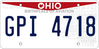 OH license plate GPI4718