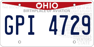 OH license plate GPI4729