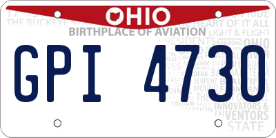 OH license plate GPI4730