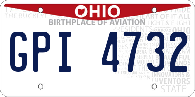OH license plate GPI4732