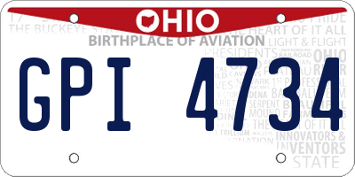 OH license plate GPI4734