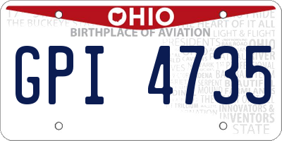 OH license plate GPI4735