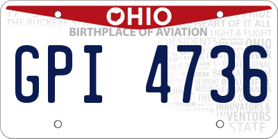 OH license plate GPI4736