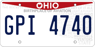 OH license plate GPI4740