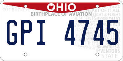 OH license plate GPI4745