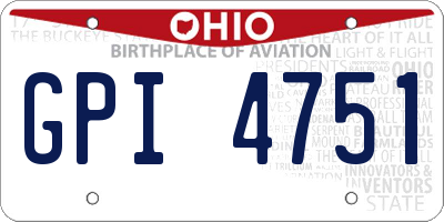 OH license plate GPI4751