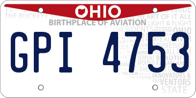 OH license plate GPI4753