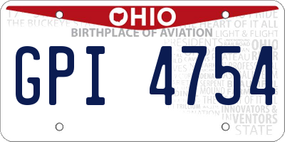 OH license plate GPI4754