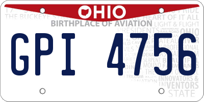 OH license plate GPI4756