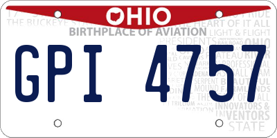 OH license plate GPI4757