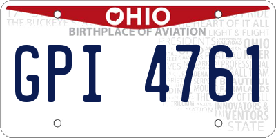 OH license plate GPI4761