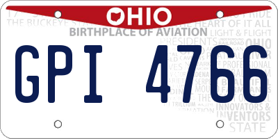 OH license plate GPI4766