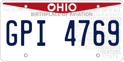 OH license plate GPI4769
