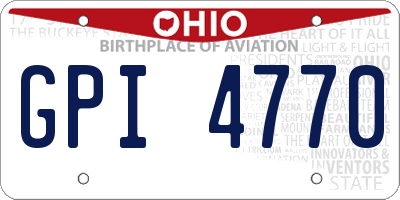 OH license plate GPI4770