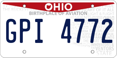 OH license plate GPI4772