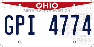 OH license plate GPI4774