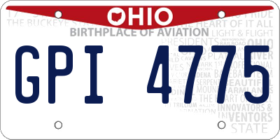 OH license plate GPI4775