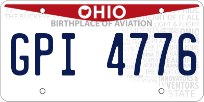 OH license plate GPI4776